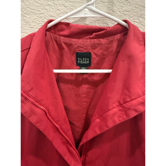 Eileen Fisher Women’s Small Vest Red Cotton Blend Front Zip Pockets - Picture 4 of 10